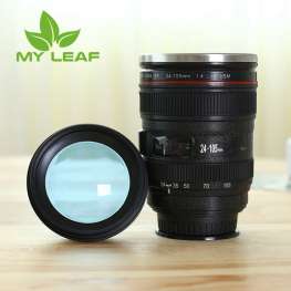 OUOH CAMG5BK แก้วน้ำรูปแบบเลนส์ แก้วไม่ล้ม（สีดำ）
