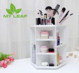 MYLEAF CSB01WT ชั้นเก็บเครื่องสำอางหมุนได้360องศา (สีขาว)