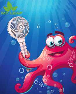 ปลาหมึกพัดลมรถเข็นเด็กแบบพกพา USB แบบชาร์จไฟขนาดเล็กเด็กทารก bb Mini Fan